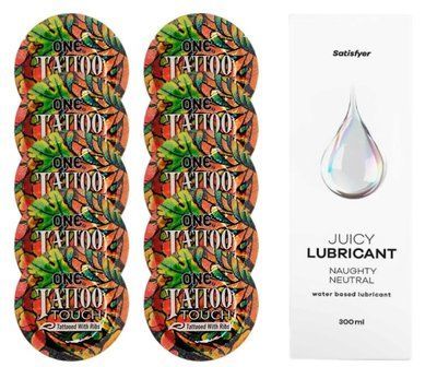Комплект ONE Tattoo Touch 10 шт. + Лубрикант Satisfyer Juicy Lubricant Naughty Neutral (300 мл) SOS12186 фото