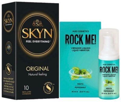 Набор из SKYN Original (10 шт) + бальзам вибратор ROCK ME! Mint Flavor (20 мл) от Nuei SOS9877 фото