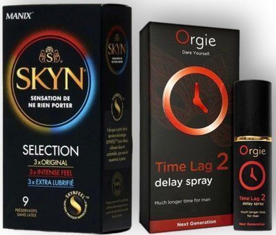 Набор из SKYN Selection (9 шт) + Пролонгатор Orgie Time Lag 2 Delay Spray (10 мл) SOS8867 фото