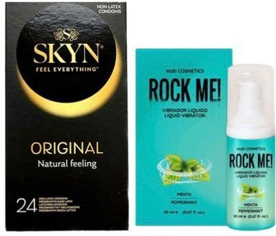 Набор из SKYN ORIGINAL 24 шт+Жидкий вибратор ROCK ME! Mint Flavor (20 мл) от Nuei SOS9977 фото