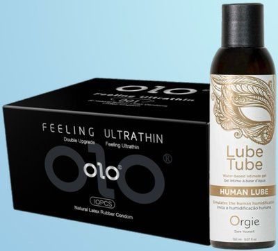 Набір OLO - ультратонкі -001 ( 10 штук) + Лубрикант HUMAN LUBE, 150 мл Orgie SOS4480 фото