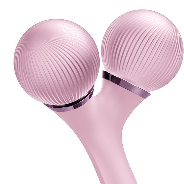 Електронний ультразвуковий ролик для обличчя та тіла GESKE Sonic Facial&Body Roller 4в1 pink HB0037 фото
