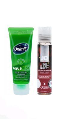 Набір лубрикантів Unimil Aloe 80 мл + System JO H2O Cherry Burst (30 мл) LB159 фото