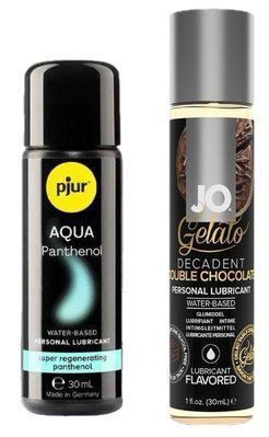 Набір лубрикантів pjur Aqua Panthenol 30 мл + System JO Double Chocolate (30 мл) LB95 фото