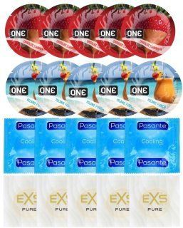 Набір 20 шт ONE Chocolate Strawberry + ONE Island Punch + Pasante Cooling + EXS Pure SOS7223 фото