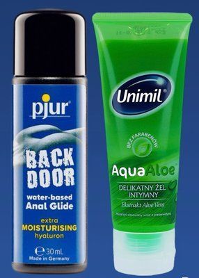 Набір лубрикантів pjur backdoor Comfort water glide 30 мл + Unimil Aloe 80 мл LB209 фото