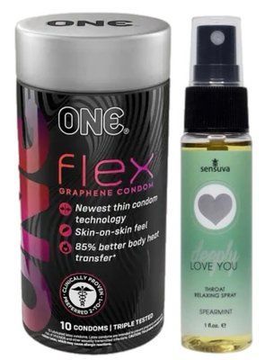 Комплект Набір 10 штук ONE Flex графен + Спрей Sensuva Deeply Love You Spearmint (29 мл) SOS6241 фото