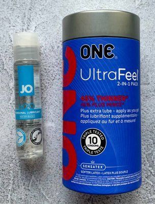 Комплект ONE UltraFeel 2-in-1 10 шт - Лубрикант System JO H2O ORIGINAL (30 мл) SOS2670 фото