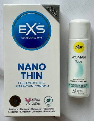 Набір EXS NANO Thin 12 шт - Лубрикант pjur Woman Nude, 30 мл SOS3270 фото