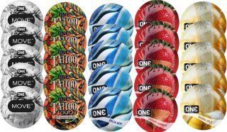 Набор из 25 шт One Move + ONE Tattoo + ONEFreshMint + ONEChocolateStrawberry + ONEBanana SOS8418 фото