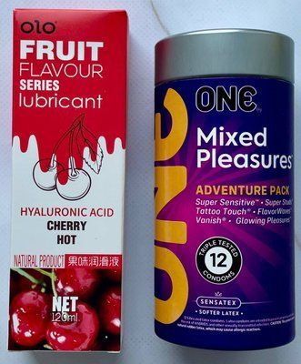 Комплект ONE Mixed Pleasures 12 шт + Гель-лубрикант вишня 120 мл OLO SOS3670 фото