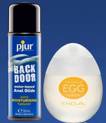 Набір лубрикантів pjur backdoor Comfort water glide 30 мл + Tenga Egg Lotion (65 мл) LB328 фото
