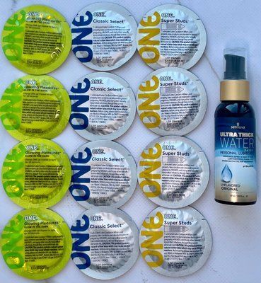 набір 12 штук ONE Super Studs, Glowing Pleasures, Classic + Sensuva Natural Ultra-Thick Water-Based (57 мл) SOS3920 фото