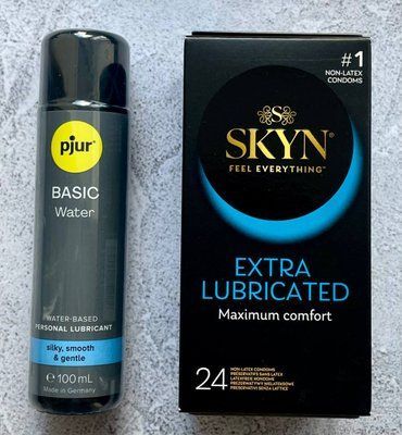 Набір Skyn Extra Lube 24 шт - Лубрикант pjur Basic waterbased 100 мл SOS2620 фото
