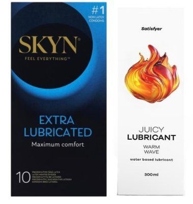 Набор Лубрикант Satisfyer Warm Wave 300мл + Skyn ​​Exstra Lube 10 шт. SOS12739 фото