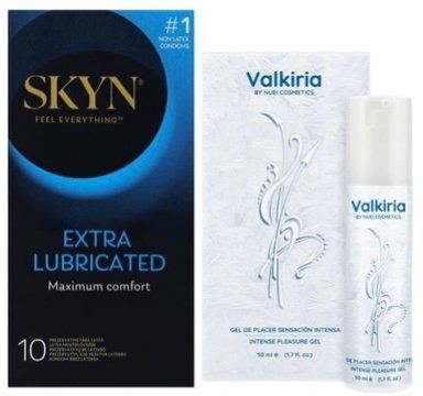 Набор из SKYN Extra Lube (10 шт) + Гель для стимуляции оргазма VALKIRIA Cooling Orgasm Gel (50 мл) от Nuei SOS10178 фото