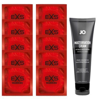 Комплект EXS Warming 10 шт + JO Masturbation Cream (120 мл) SOS14341 фото