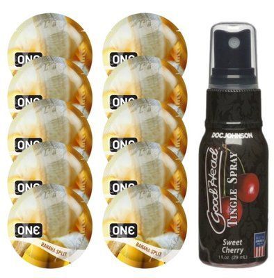 Комплект ONE BananaSplit 10 шт + Doc Johnson Spray - Sweet Cherry (29 мл) SOS13739 фото