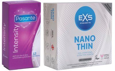 Набір з Pasante Intensity (Ribs & Dots), 12 шт + EXS NANO THIN 48 шт SOS8120 фото