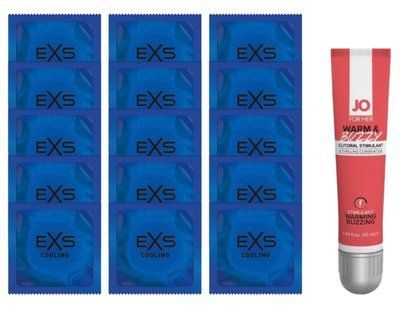 Комплект EXS Cooling 15 шт + System JO WARM & BUZZY 10 мл SOS14541 фото