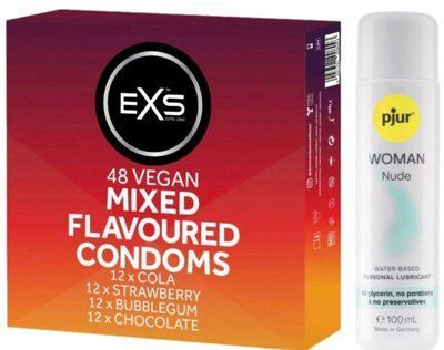 Набір EXS Mixed Flavoured (48 шт) + pjur Woman Nude 100 мл SOS13439 фото