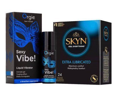 SKYN Extra Lube &ndash; 24 шт та Рідкий ORGIE SEXY VIBE для чутливих, 15 мл SOS824 фото
