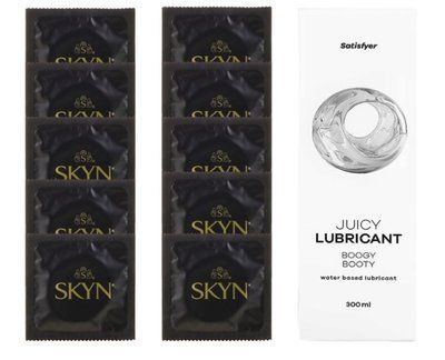 Комплект SKYN Original 10 шт. + Лубрикант Satisfyer Juicy Lubricant Boogy Booty 300 мл SOS12639 фото