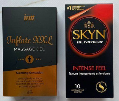 Комплект SKYN Intense Feel 10 шт + Гель для стимуляції статевого органу Intt Inflate XXL (15 мл) SOS1419 фото
