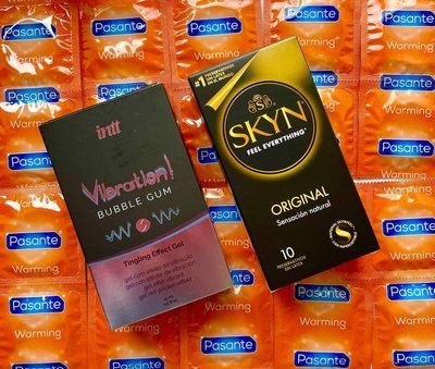 Набір 22 шт SKYN Original - Pasante Warming + Intt Vibration Bubble Gum (15 мл) SOS1569 фото