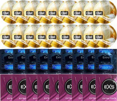 Набор 36 шт ONE ONE Banana Split + Pasante Extra Safe + EXS Extra Thick SOS7522 фото