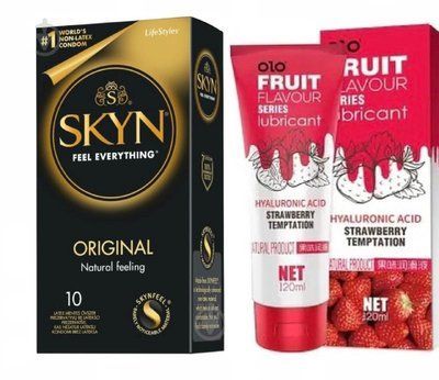 Комплект: SKYN Original 10 шт. + Лубрикант SWEET SECRET клубника 120ml OLO SOS11837 фото