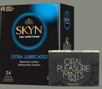 Набор SKYN Extra Lube 10 шт + Мятные конфеты сексаBijoux Indiscrets Oral Pleasure Mints &ndash; Peppermint SOS5836 фото