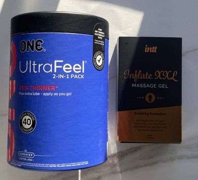 Набор ONE UltraFeel 2-in-1 Pack 40 шт + Гель для стимуляции Intt Inflate XXL (15 мл) SOS2120 фото