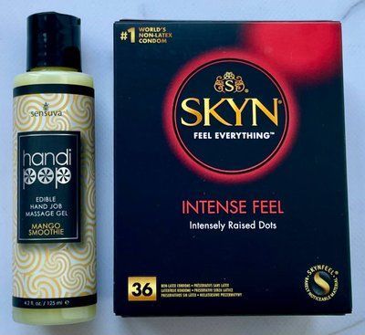 Набір SKYN Intense Feel 36 шт - Лубрикант смаковий Sensuva Handipop Mango Smoothie (125 мл) SOS3370 фото