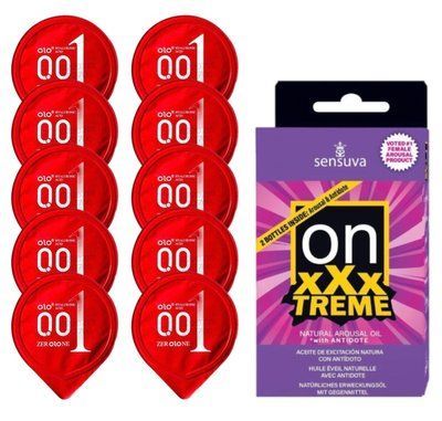 Комплект OLO 001 (червоні) 10 шт + Sensuva ON xXxTREME Arousal Oil with Antidote (5 мл + 5 мл) SOS14240 фото