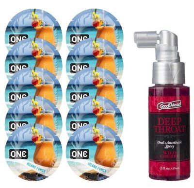 Комплект ONE Island Punch 10 шт + Doc Johnson &ndash; Wild Cherry, 59 мл SOS13840 фото