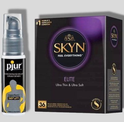 SKYN Elite, 36 шт + Пролонгатор pjur Superhero Serum 20 мл SOS5286 фото