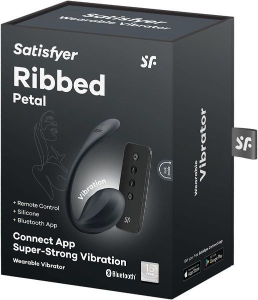 Віброяйце Satisfyer Ribbed Petal Connect App Black SX1221 фото