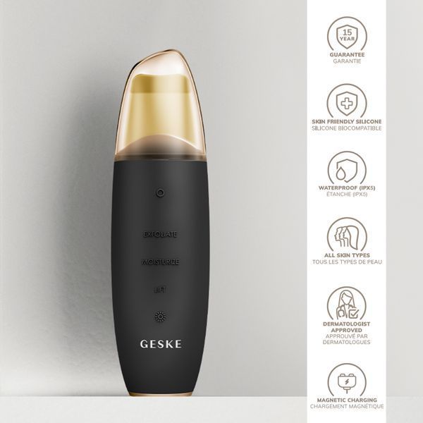 Мікрострумовий скрабер для шкіри та усунення чорних точок GESKE MicroCurrent Skin Scrubber&Blackhead Remover 9в1 gray HB0141 фото