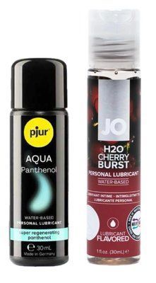 Набір лубрикантів pjur Aqua Panthenol 30 мл + System JO Cherry Burst (30 мл) LB96 фото