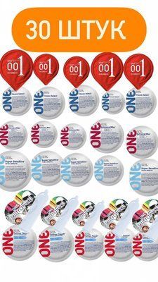 Набор One и Olo &ndash; 30 шт : Classic , Ribs , Sensitive , UltraFeel , Tattoo ; Passionate Factor SOS675 фото