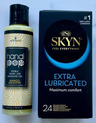 Набір SKYN Extra Lube 24 шт - Лубрикант Sensuva Handipop Mango Smoothie (125 мл) SOS3371 фото