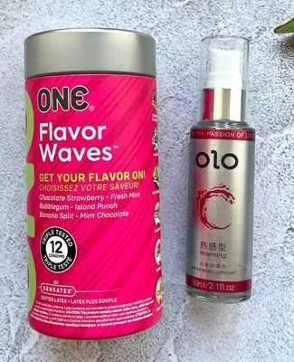 Комплект ONE Flavor Waves 12 шт + Лубрикант зігріваючий OLO 60 мл SOS2321 фото