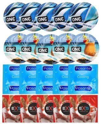 Набір 20 шт ONE Fresh Mint + ONE Island Punch + Pasante Cooling + EXS STRAWBERRY SUNDAE SOS7174 фото