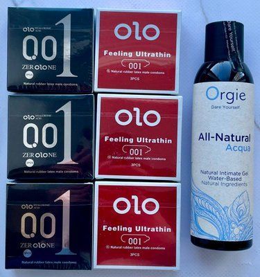 Набір OLO Feeling Ultrathin 001 + OLO збуджуючі 18 штук + Лубрикант ALL-NATURAL Acqua, 150 мл Orgie SOS3771 фото