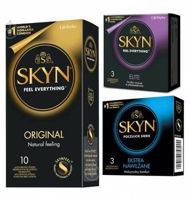 Набір : Skyn 16 шт : Original -10 шт , Elite -3 шт , Extra Lube -3 шт SK107 фото