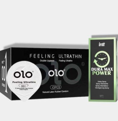 OLO 0.01 Feeling Ultrathin Black 10 шт + Пролонгатор Intt Dura Max Power (12 мл) SOS5894 фото