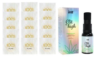 Комплект EXS Pure15 шт + Intt Clit Me On High Cannabis Oil, 15 мл SOS14822 фото