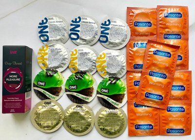 Набор 22 шт ONE Classic, Vanish, Flavor Waves , Super Studs - Pasante Warming + Intt Deep Throat Oral Spray (12 мл) SOS1770 фото