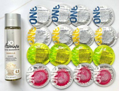 Комплект 16 шт - ONE Super Studs, Classic, Color Sensations, Glowing Pleasures + System JO Aromatix Vanilla 120 мл SOS1920 фото